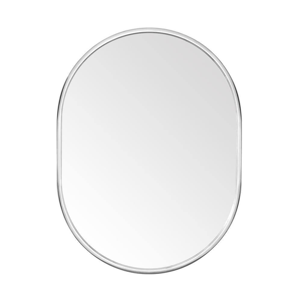 Home Decorators Collection Emmeline 24 in. W x 32 in. H Oval Framed Wall Bathroom Vanity Mirror in Chrome Emmeline MR-C