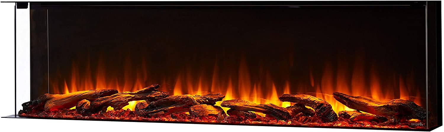 SimpliFire Scion Trinity 55 inch Trinity Linear Electric Fireplace - Black