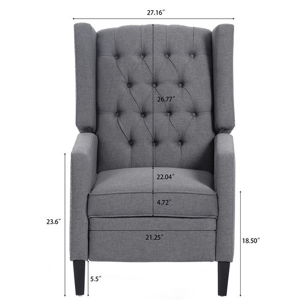 Manual Wing Upholstered Accent Chair Armchair with Tufted Back - 27