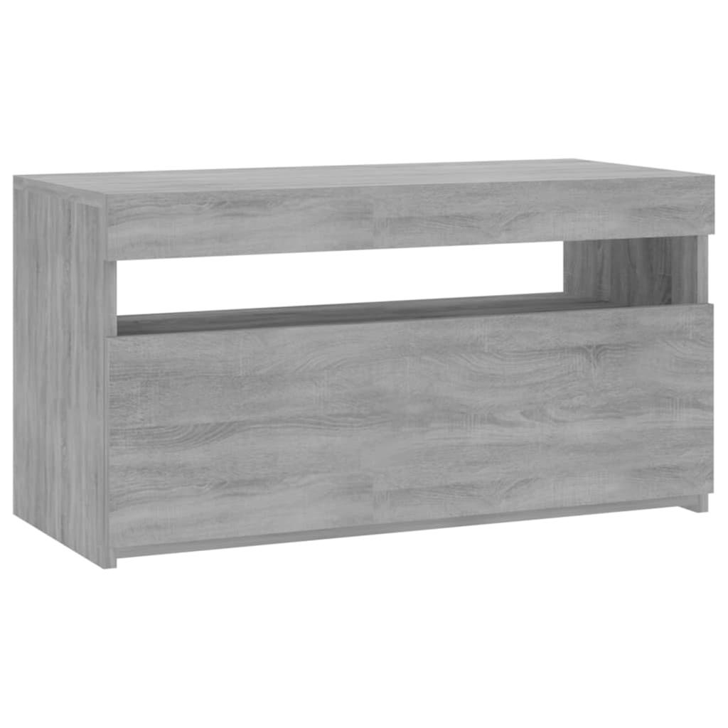 Tv Cabinet With Led Lights Grey Sonoma 75x35x40 Cm