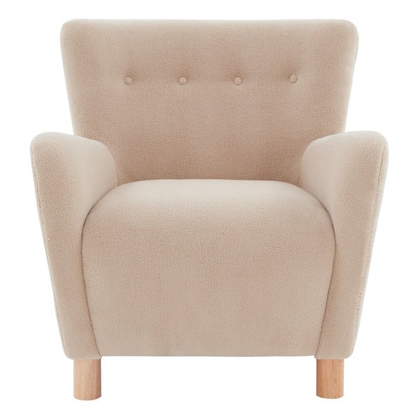 SAFAVIEH Couture Carey Faux Shearling Accent Chair - 31 IN W x 27 IN D x 33 IN H