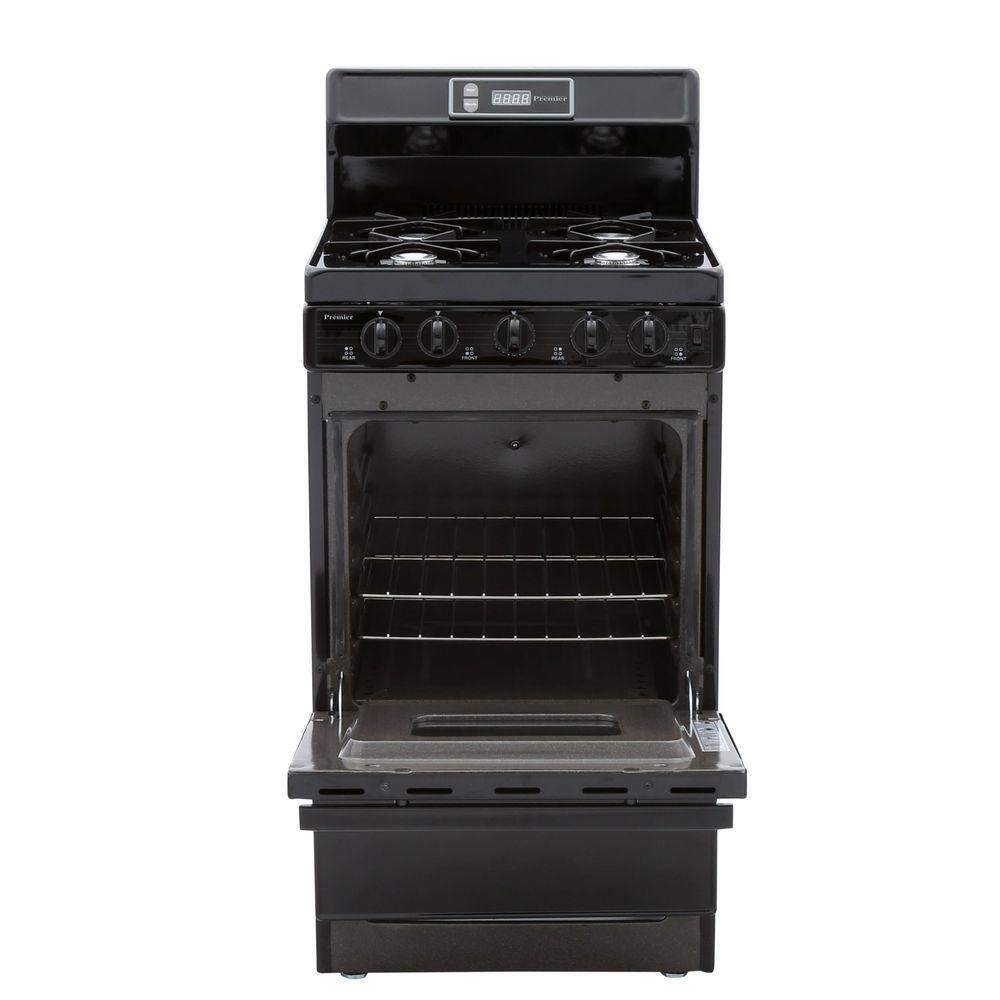 Premier 20 in. 2.42 cu. ft. Gas Range in Black SAK220BP