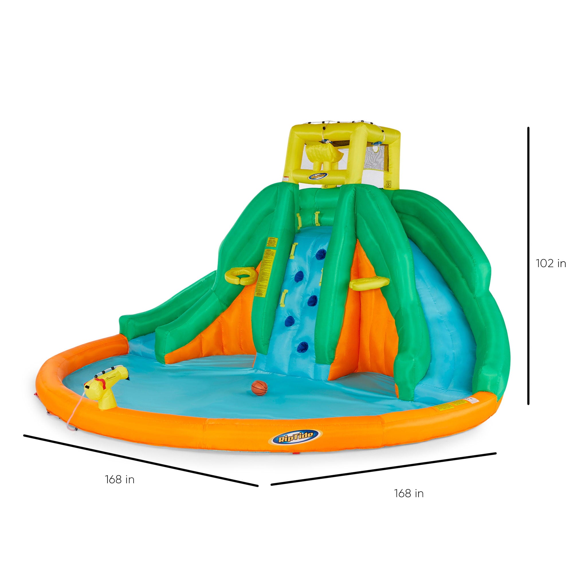 Kahuna 90475 Twin Peaks Kids Inflatable Splash Pool Backyard Water Slide Park