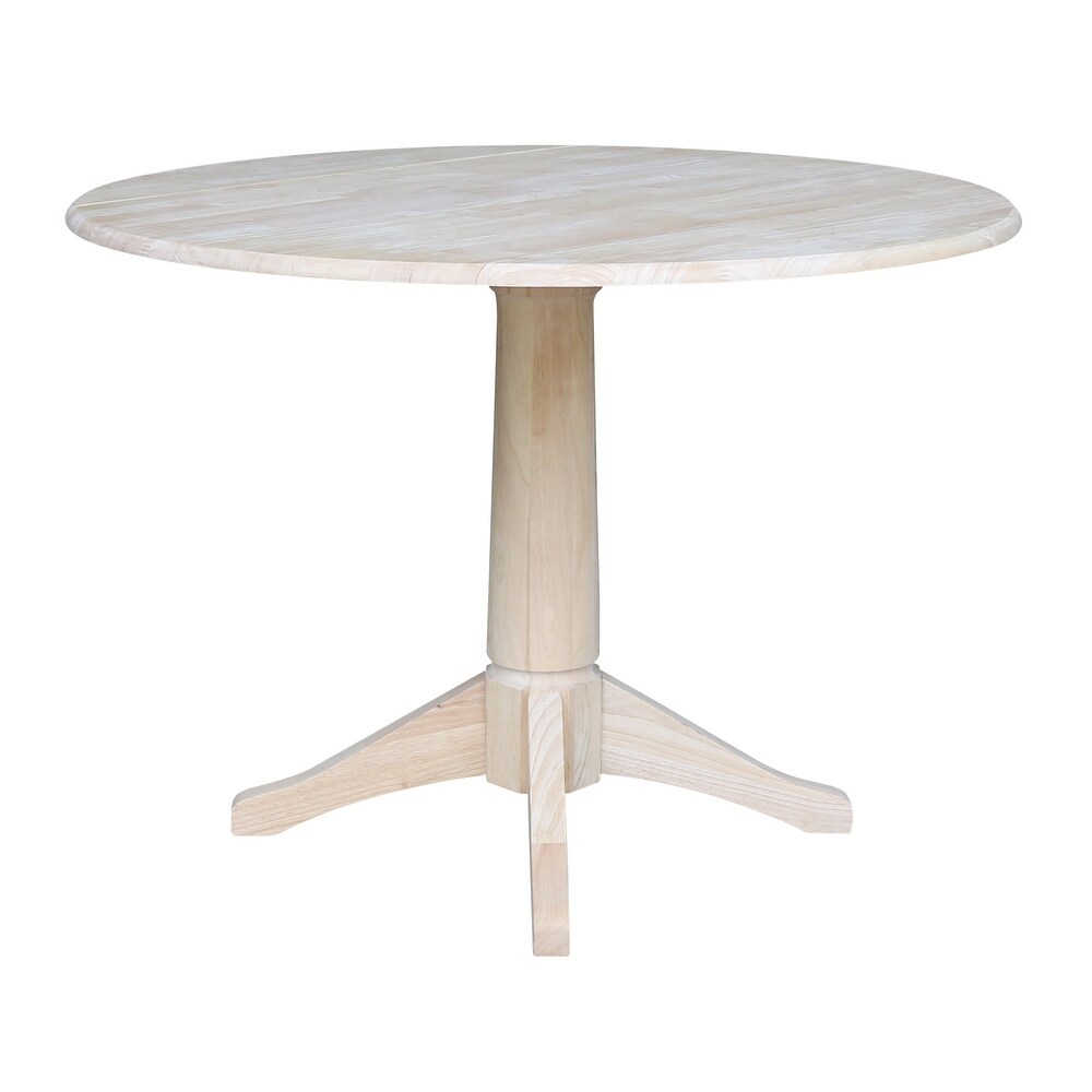 42 in. Round Top Dual Drop Leaf Pedestal Dining Table