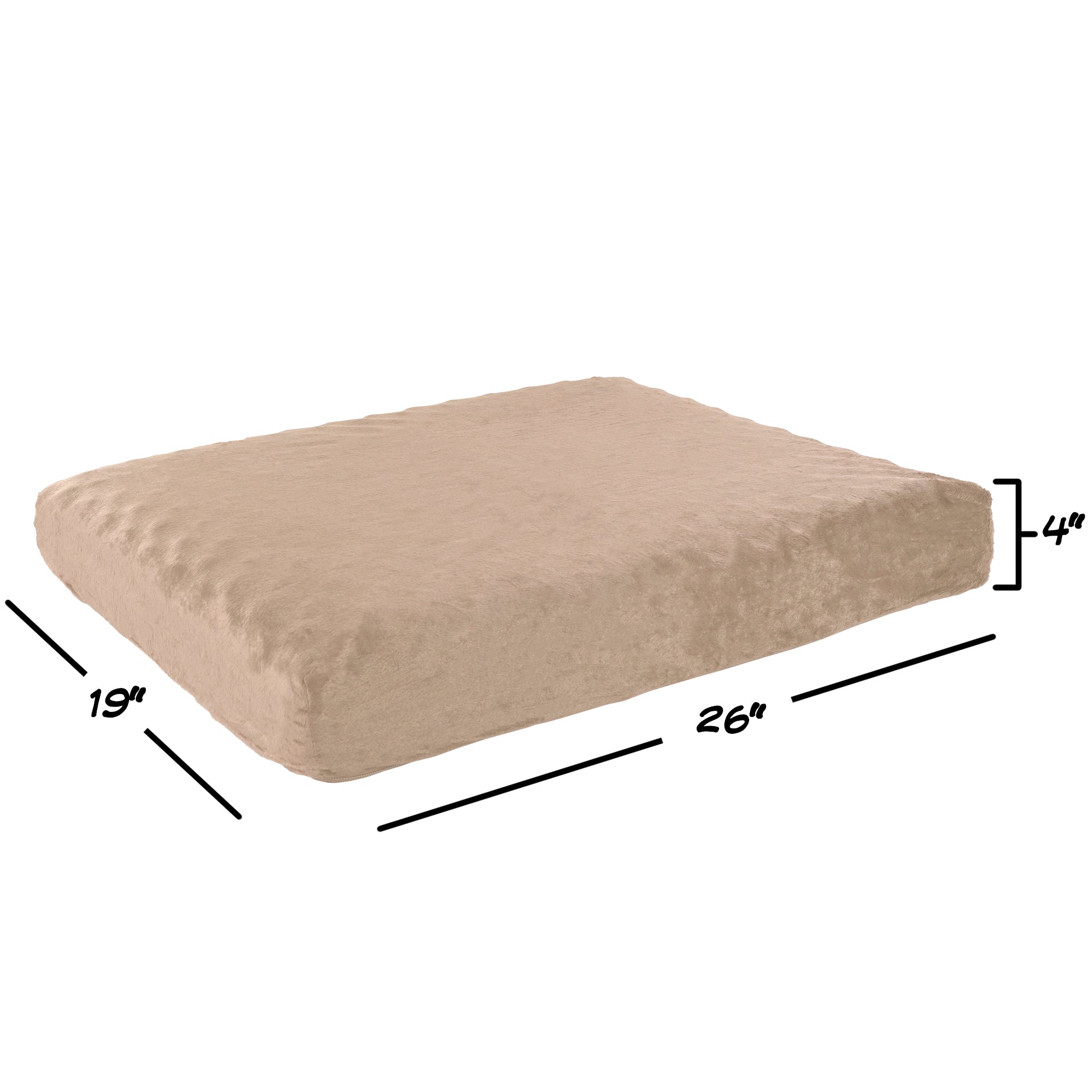 Petmaker Orthopedic Dog Bed， Tan， 26x19x4