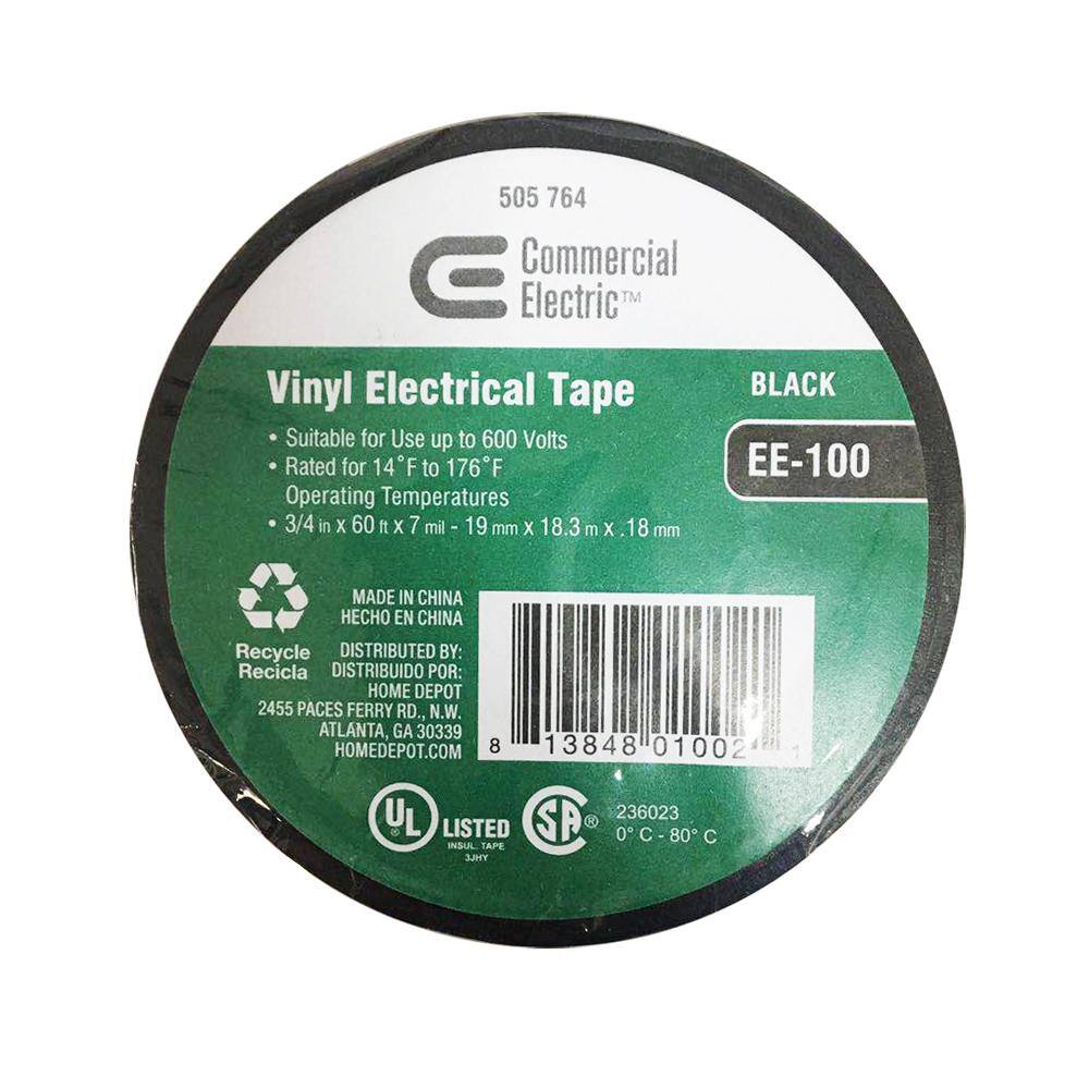 Commercial Electric 7 mil Vinyl Electrical Tape - Black (10-Pack) 30002653