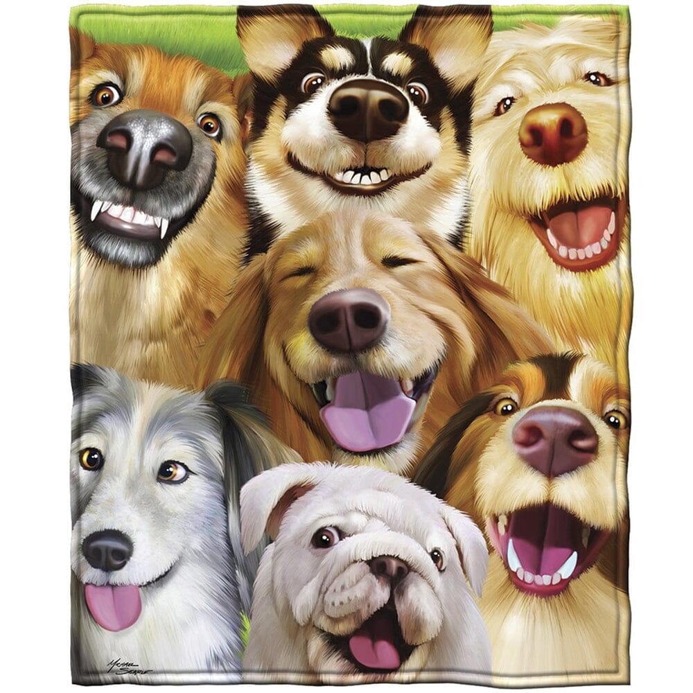 Dogs Selfie Super Soft Full/Queen Size Plush Fleece Blanket