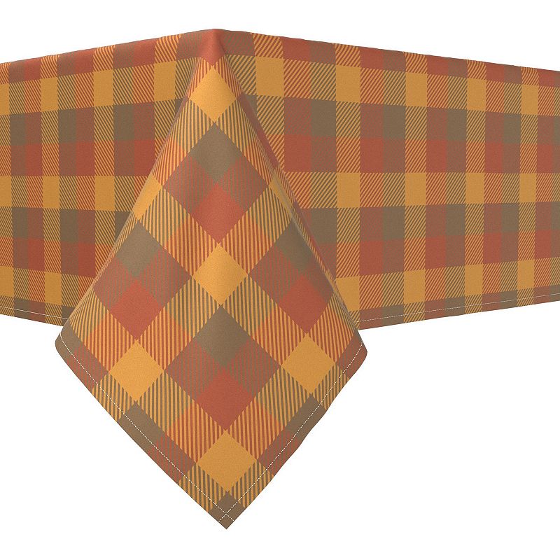 Square Tablecloth， 100% Polyester， 54x54， Vintage Fall Tartan Plaid