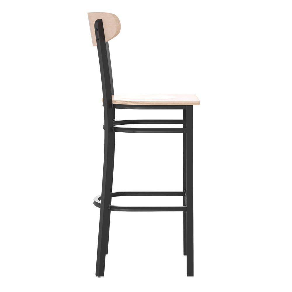 Carnegy Avenue 30 in. Natural Birch Full Metal Bar Stool with Wood Seat CGA-XU-504676-NA-HD