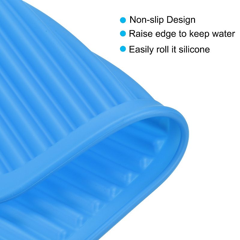 2 Pcs 12 x 9 Sink Drain Pad Silicone Dish Drying Mat Set