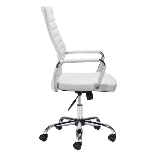 Primero White and Silver Office Chair