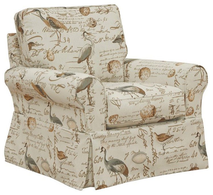 Sunset Trading Horizon Fabric Slipcovered Swivel Rocking Chair in Cream   Contemporary   Rocking Chairs   by Homesquare  Houzz