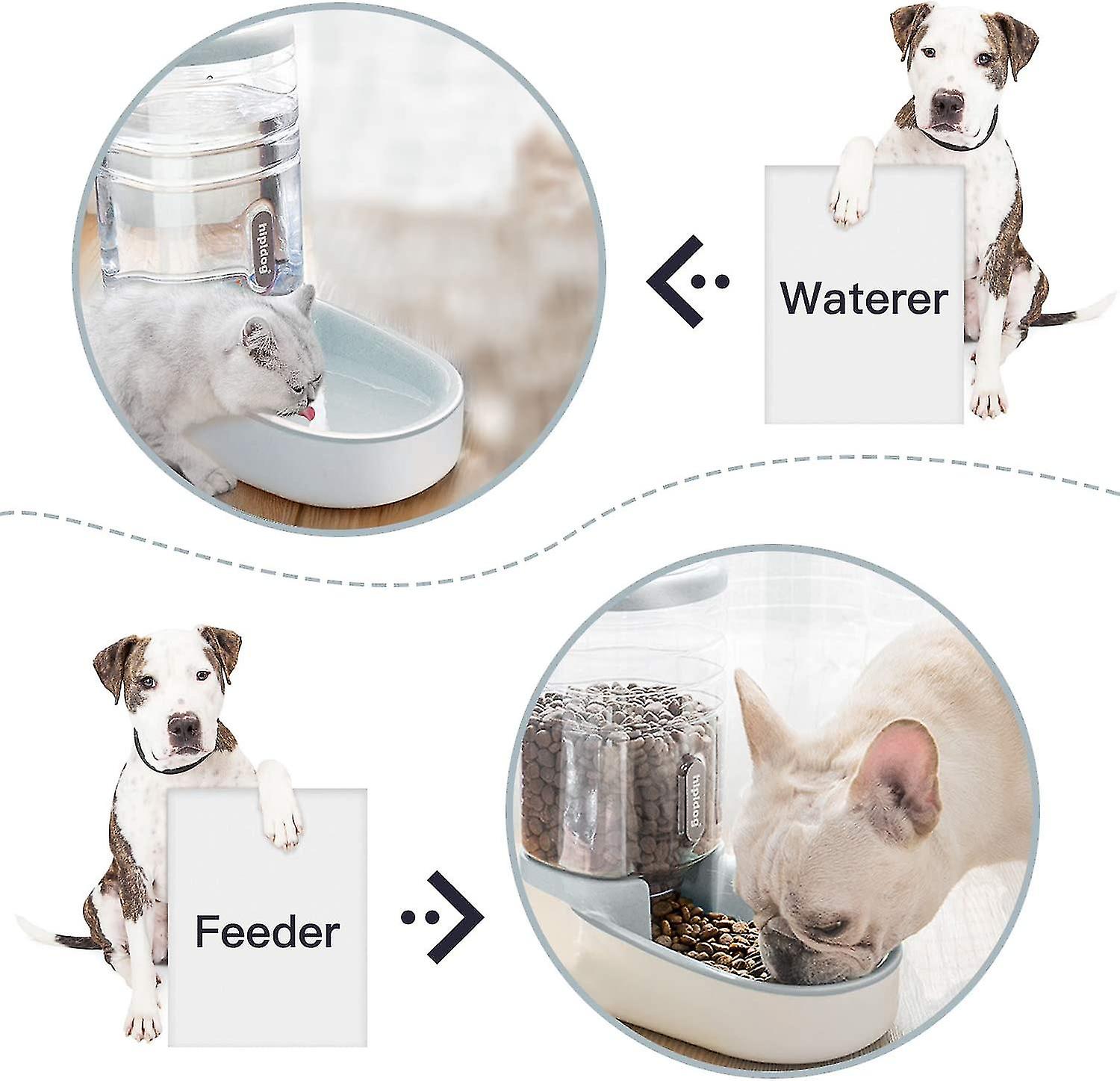 Automatic Water And Food Dispenser For Pets Cats Dogs 11 Gallon With 1 Water Dispenser And 1 Auto Feeder