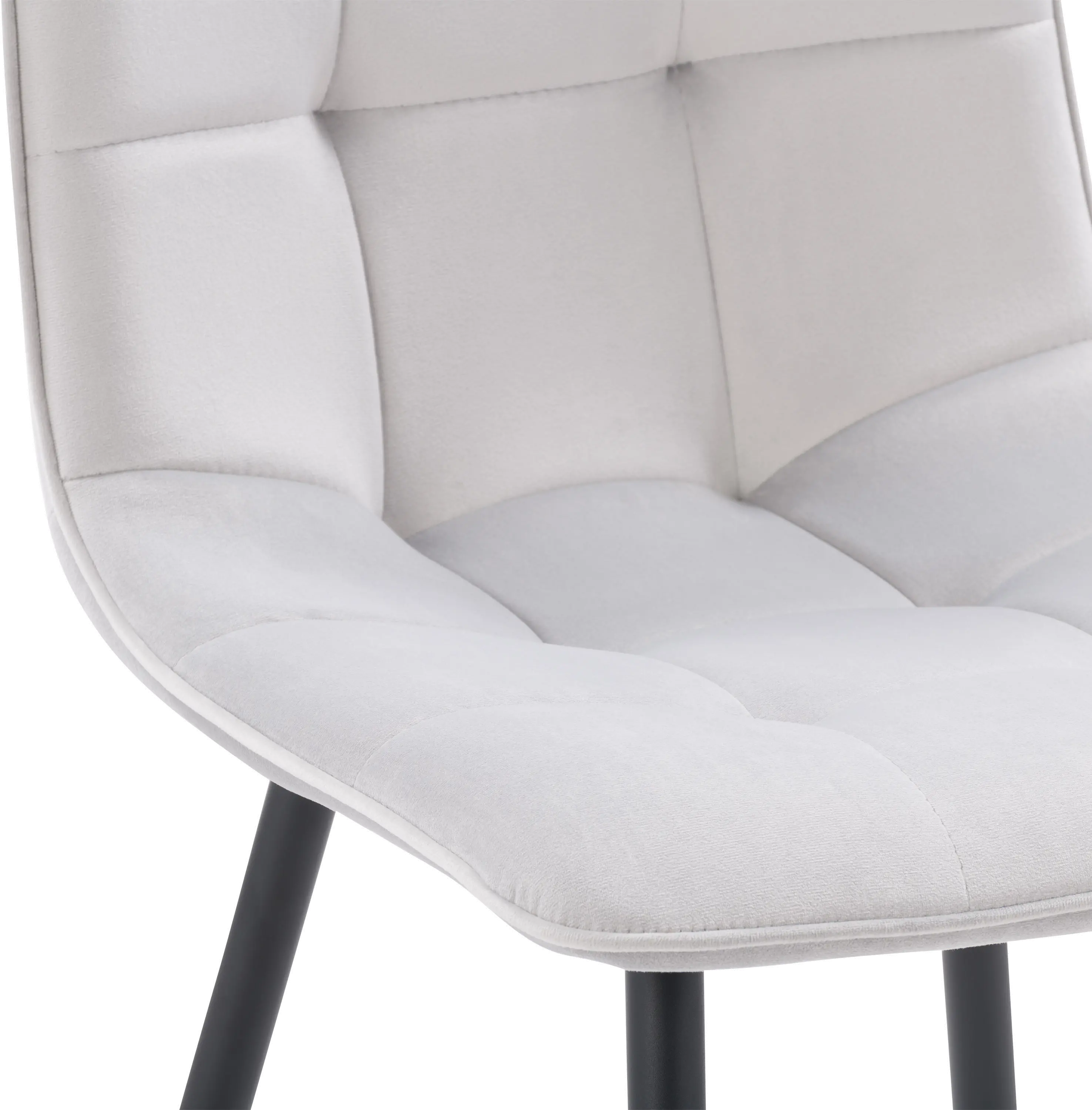 Nash Light Gray Velvet Side Chair， Set of 2