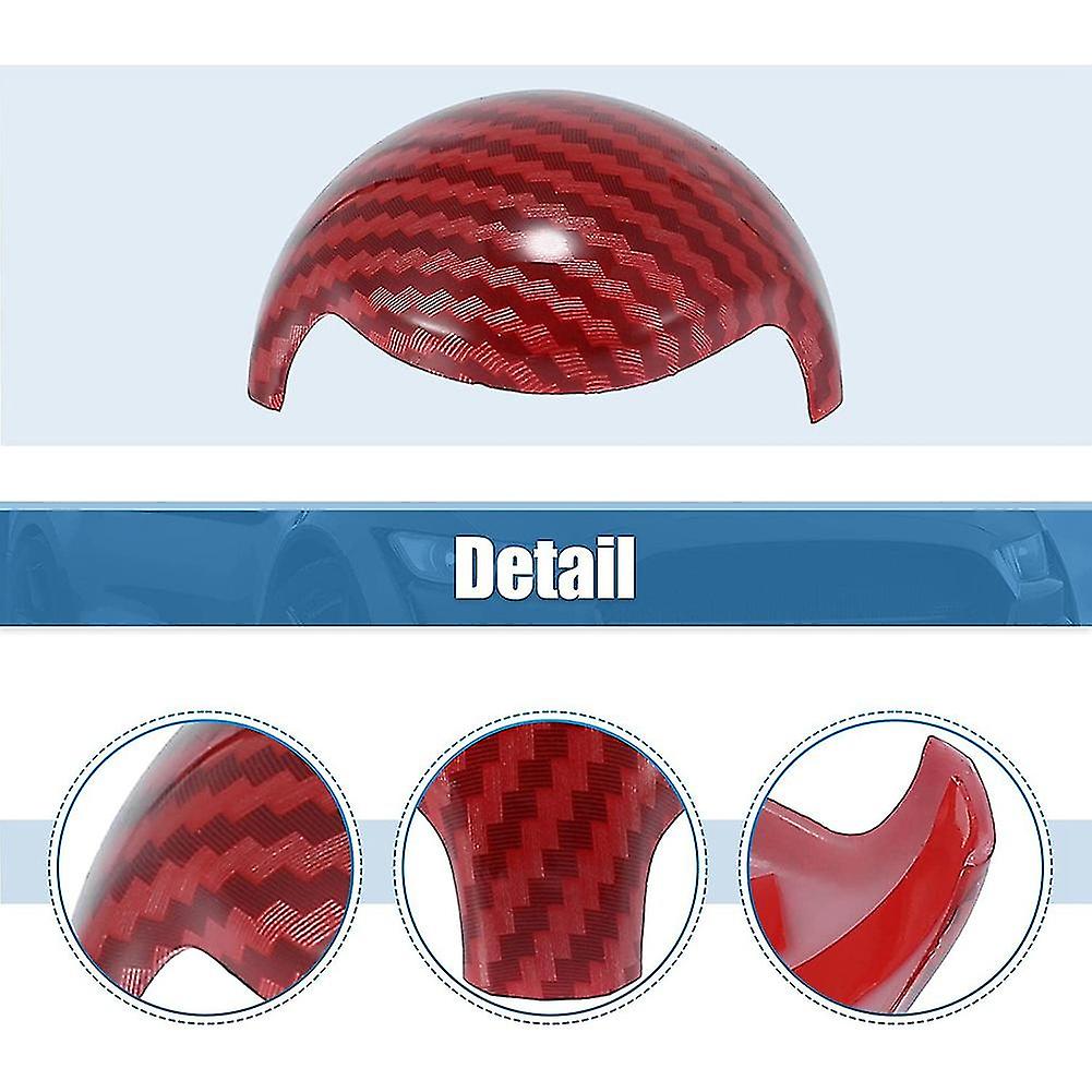 Gear Shift Auto Knob Cover Interior Accessories For For 2015-2021 Abs Carbon Fiber 2pcs， Red