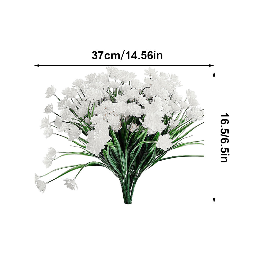 HOTBEST 6 Bundles Artificial Flowers Faux Plastic Plants Greenery Gypsophila Shrubs Fake Flowers without Vase for Hanging Planter Home Porch Window Box Wedding Office Garden Indoor Outdoor Decor