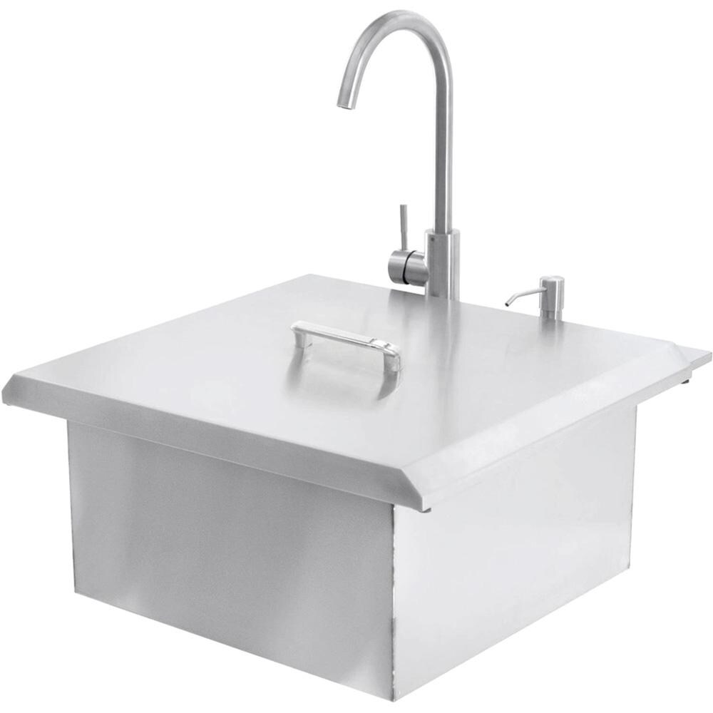 Signature 21-Inch Outdoor Rated Stainless Steel Drop-In Sink With Hot/Cold Faucet