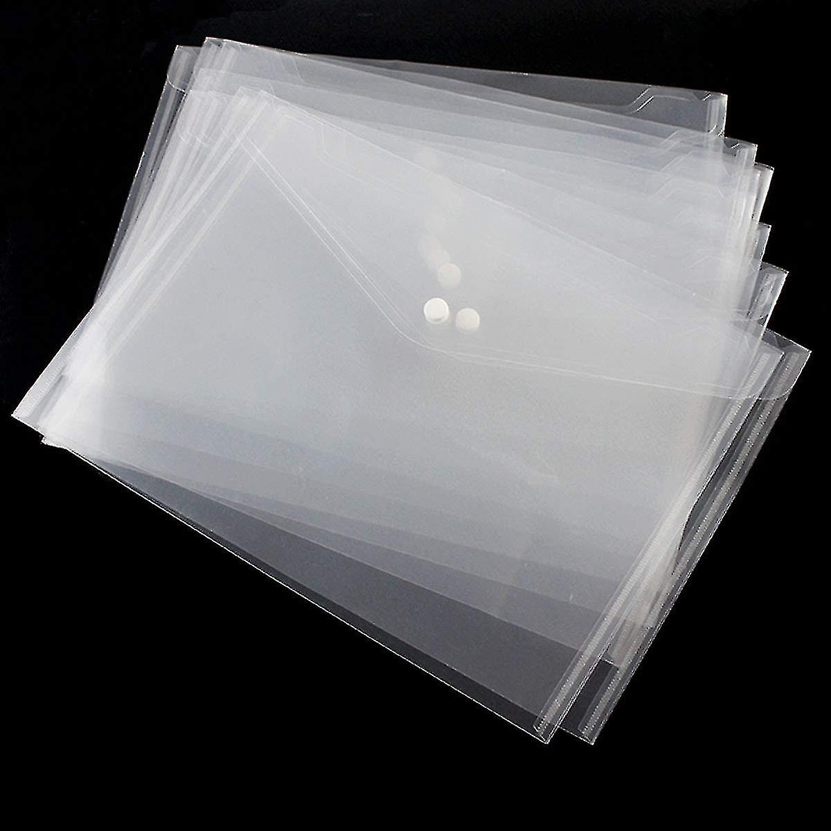 A4 Clear Plastic Wallets， 30pcs File Folders Plastic Popper File Wallet Document Folder For School O