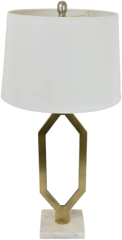 29 Inch Gold Table Lamp With Marble Base