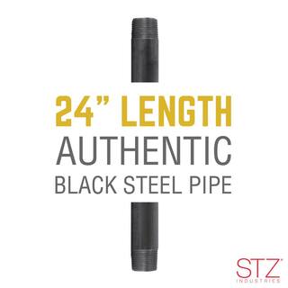 STZ 1 in. x 24 in. Black Steel Schedule 40 Cut Pipe 306 1X24