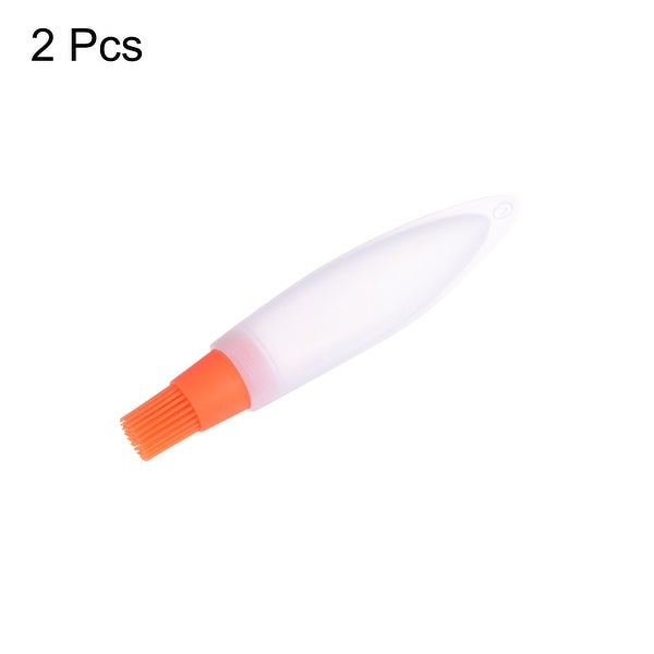 2pcs Silicone Oil Bottle Brush Tip Tail for Barbecue Cooking Baking， Orange