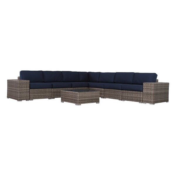 LSI Antibes 10piece Sectional Set with Cup Holders and Sunbrella Cushions