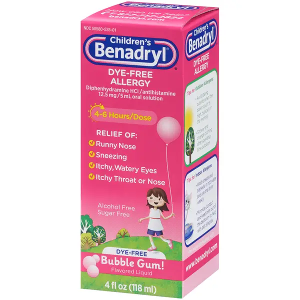 Benadryl 4 oz Children's Allergy Bubble Gum Flavor