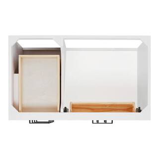 ARIEL Hepburn 36 in. W x 21.5 in. D x 34.5 in. H Bath Vanity Cabinet without Top in White T036S-R-BC-WHT