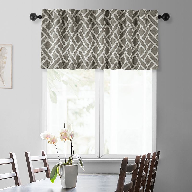 EFF Martinique Printed Cotton Window Valance， 50 X 19