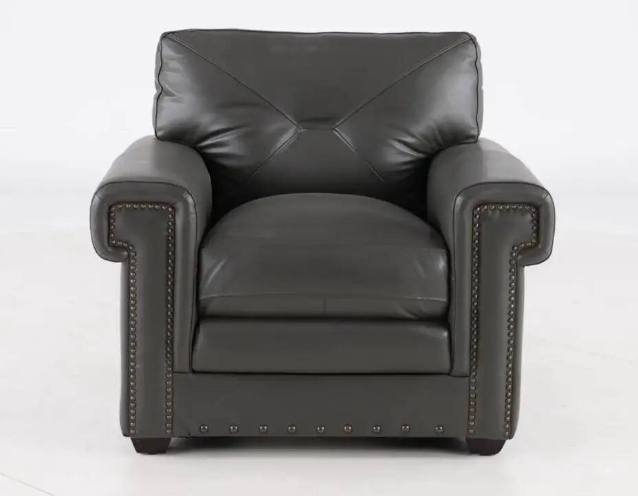 Derrick Gray Leather Chair