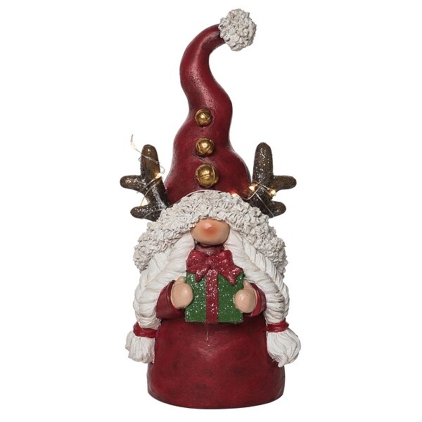 Transpac Resin 12.25 in. Multicolored Christmas Light Up Gnome