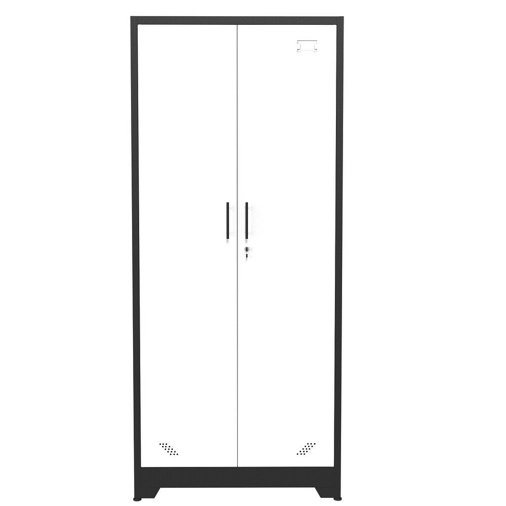 Metal Garage Storage Cabinet with Doors  Lock and Shelves