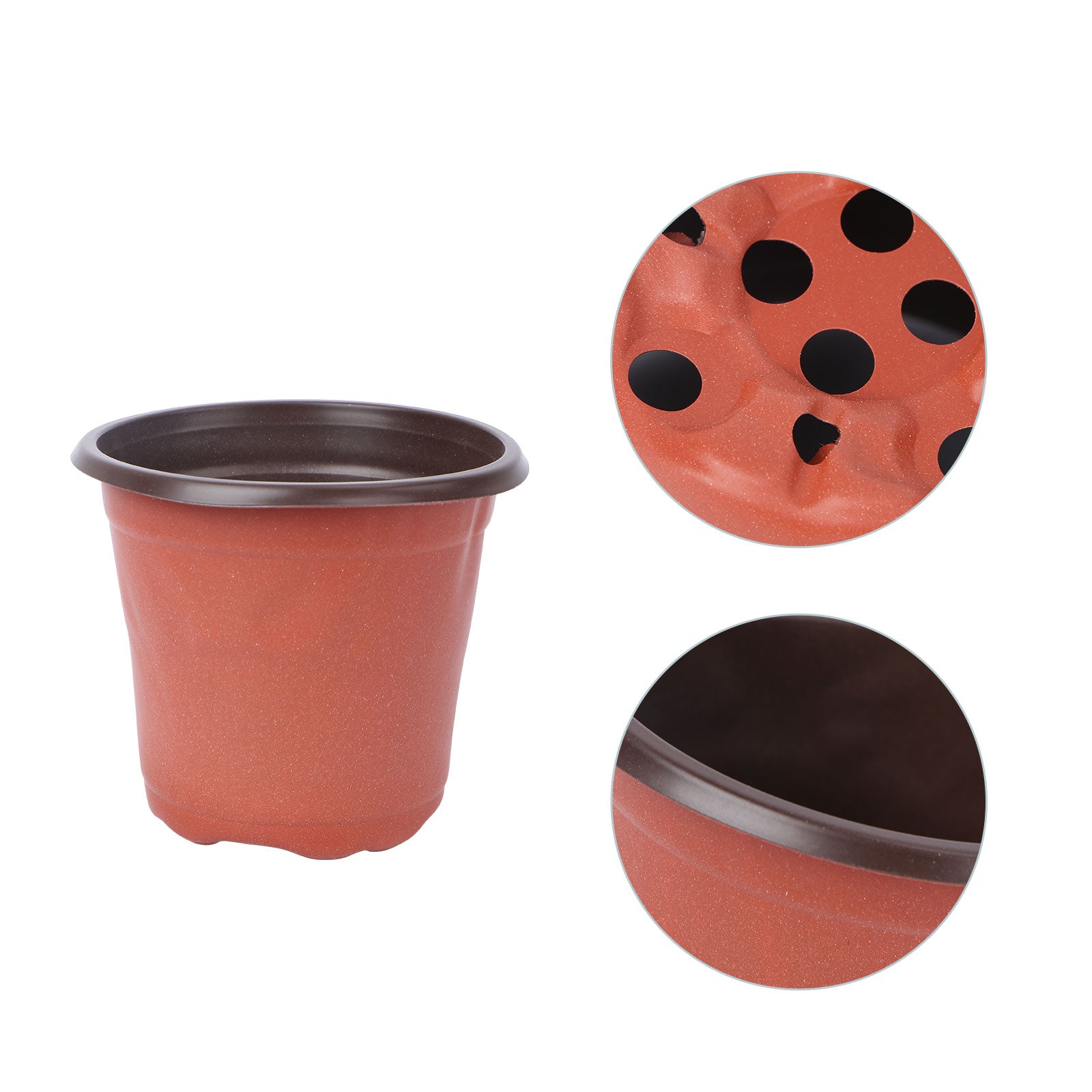 HEMOTON 10PCS Plastic Plant Flower Pots Nursery Seedlings Pot Lightweight Two-tone Universal Soft Plant Container Seed Starting Pots