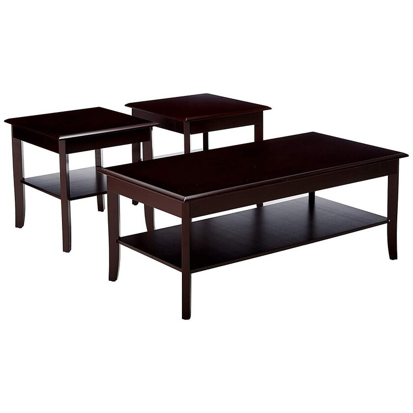 Furniture Designs- Hammond 3 Piece Coffee Table and 2 End Tables Occasional Set， Cherry - as picture