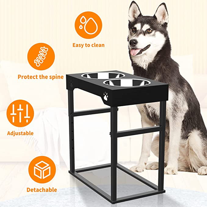 Autofeedog Elevated Dog Bowls For Large Dogs - Raised Dog Bowl with 8 Adjustable Heights (2.75‘’ - 20‘’)Dog Feeding Station with 2 Stainless Steel Dog Bowls,Dog Food Stand for Large Medium Small Dogs