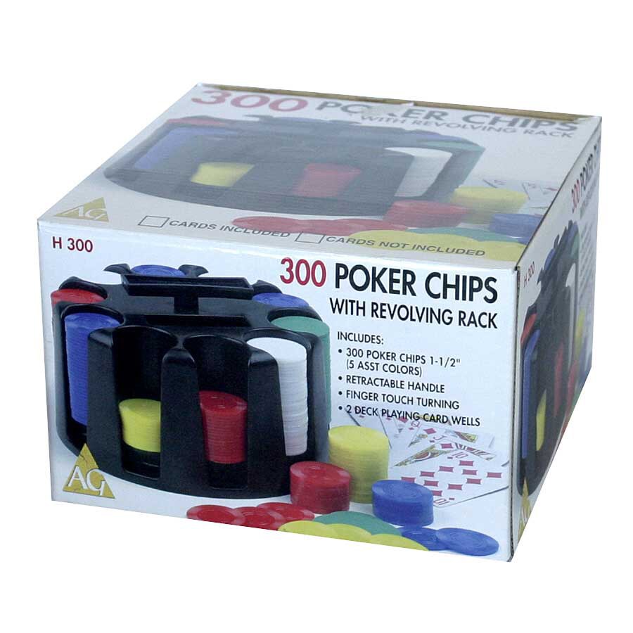 300 Poker Chips with Revolving Rack