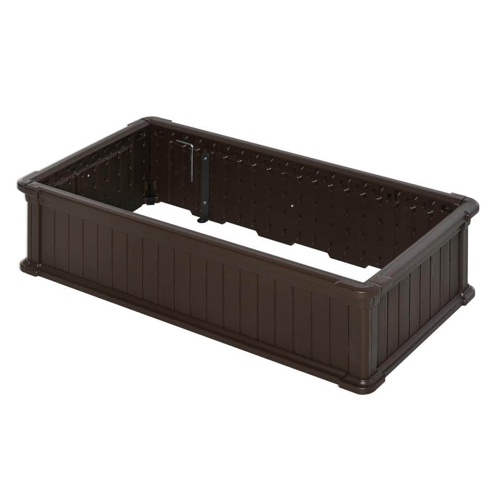 Outsunny Brown Plastic Raise Garden Bed Kit with Easy Assembly 845-346V01BN