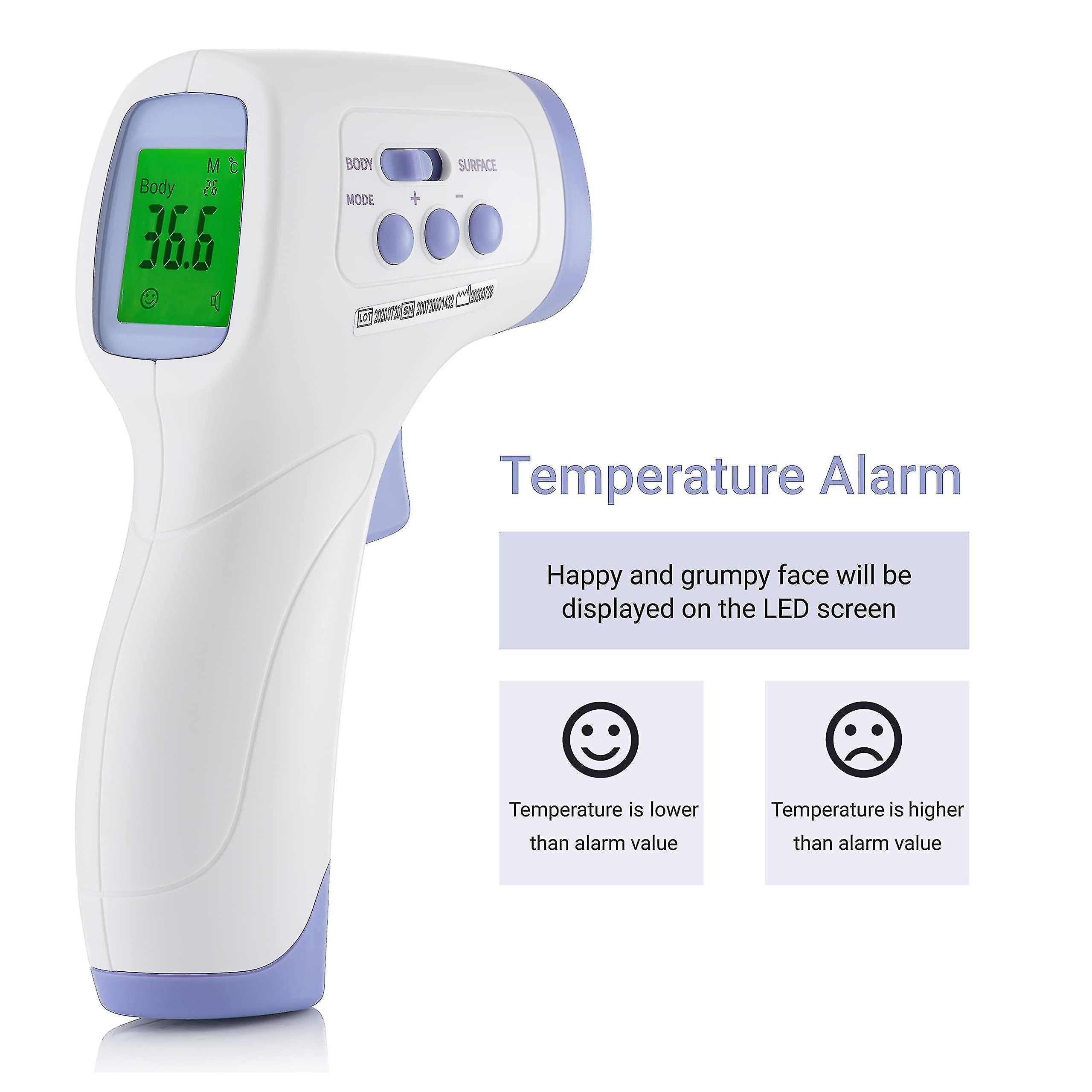 No Touch Infrared Forehead Thermometer Instant Temperature Checker Room， Surface And Body Mode Thermometer