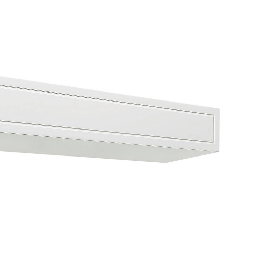 Pearl Mantels 4 ft. Crisp White Finish Cap-Shelf Mantel RPS48612D