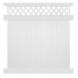 Weatherables Ashton 6 ft. H x 8 ft. W White Vinyl Privacy Fence Panel Kit PWPR-LAT-6X8