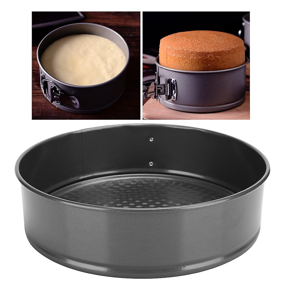 Non-stick Buckle Removable Bottom Cake Mold Round Shape Carbon Steel Diy Mousse Baking Mold(22cm )