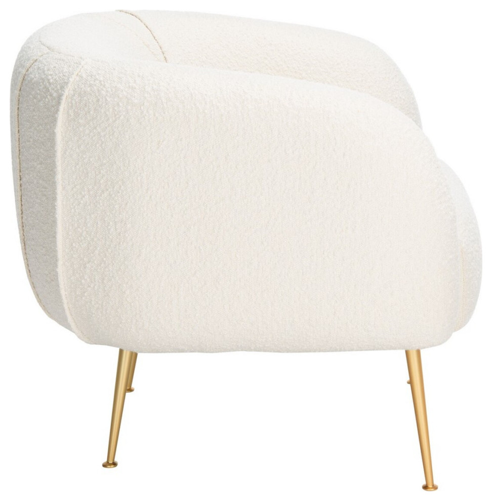 Natal Poly Blend Accent Chair Ivory/Gold   Midcentury   Armchairs And Accent Chairs   by V.S.D Furniture  Houzz