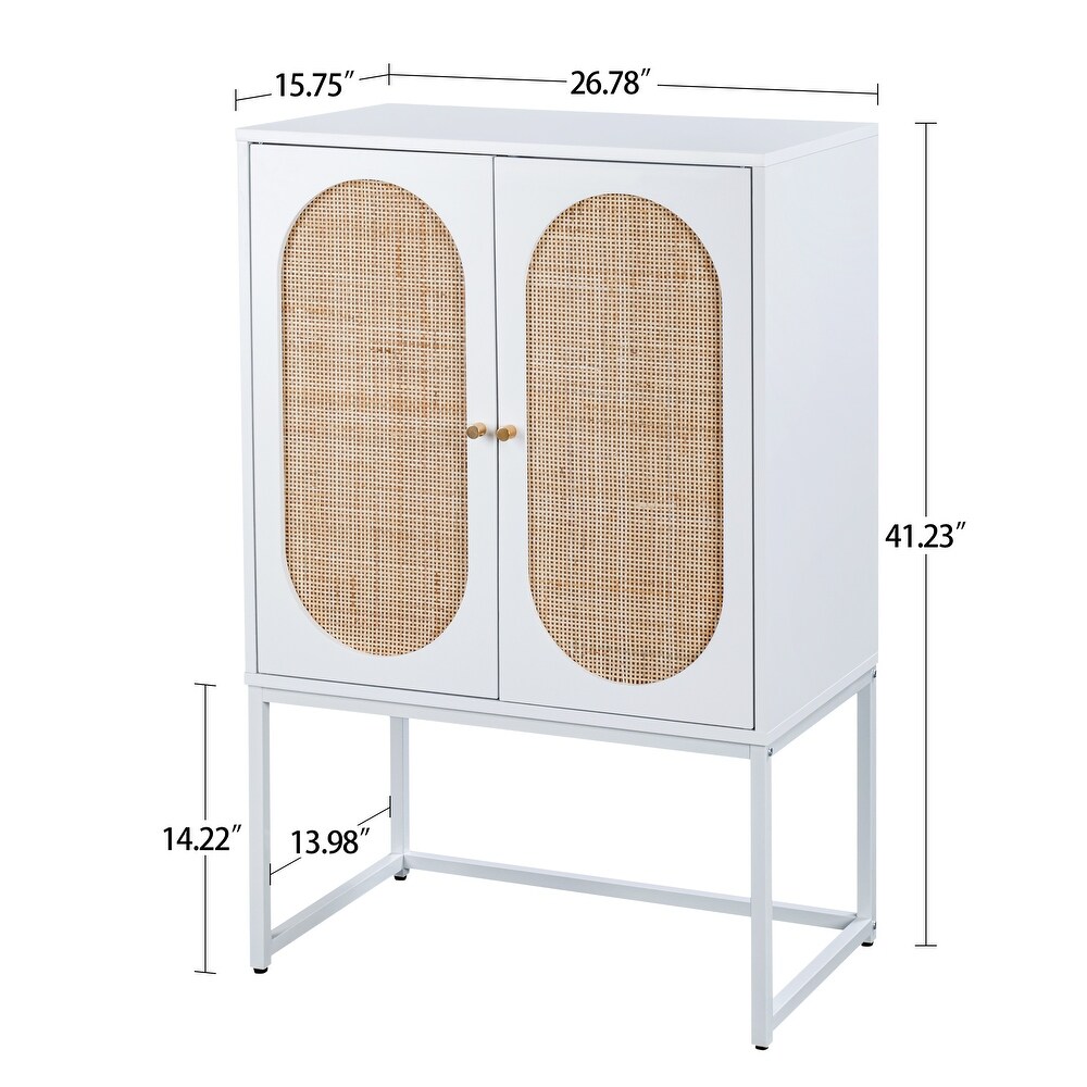 Natural Rattan 2 Door Free Standing High Cabinet with Adjustable Shelf   26.78\