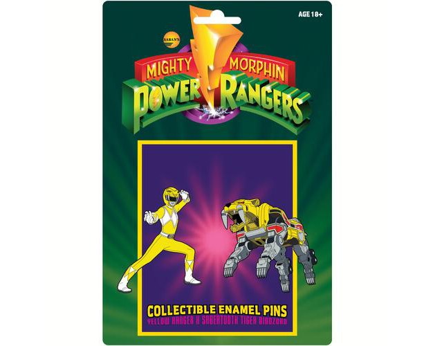 Icon Heroes Icon Heroes Power Rangers Yellow Ranger X Sabertooth Tiger Zord Pin Set