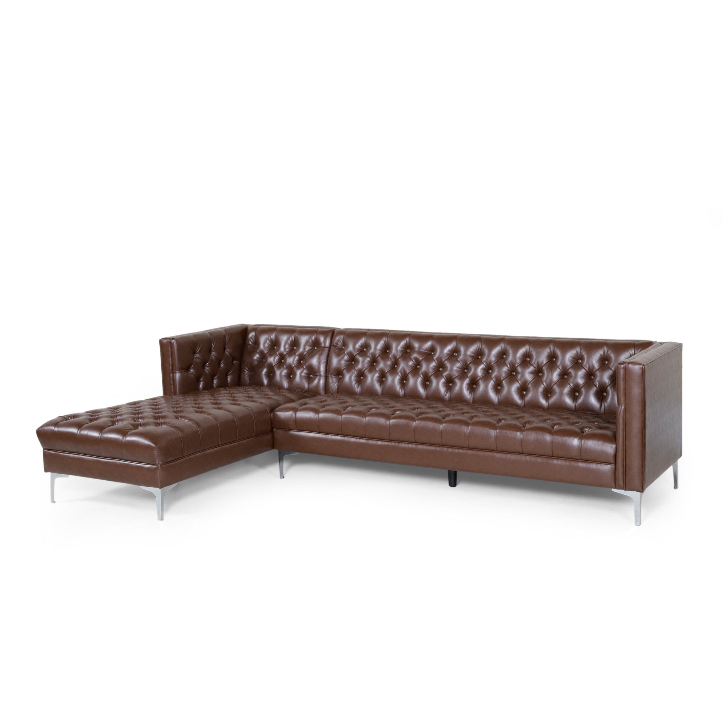 Camrose Contemporary Tufted 4 Seater Chaise Lounge Sectional Sofa