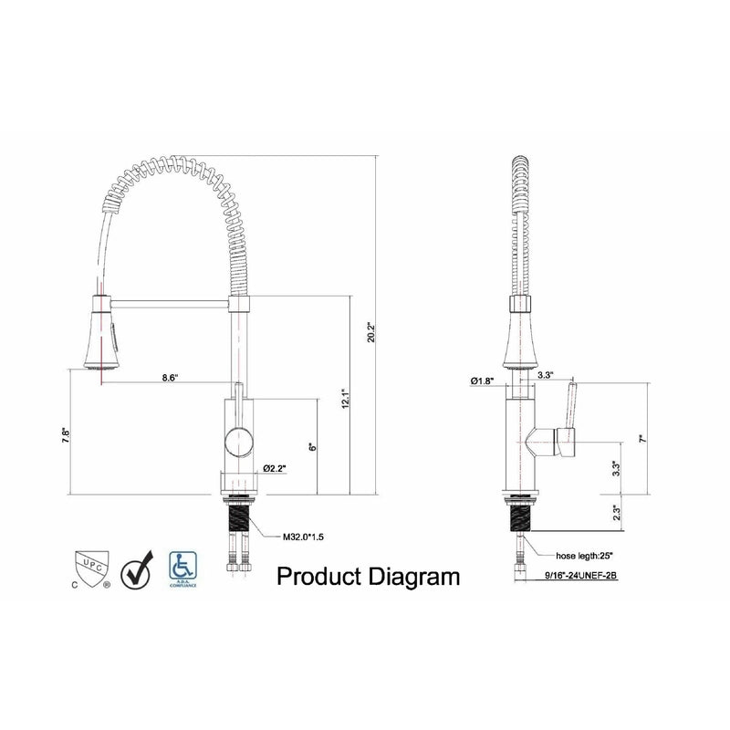 Ultra Faucets UF17203 20.2