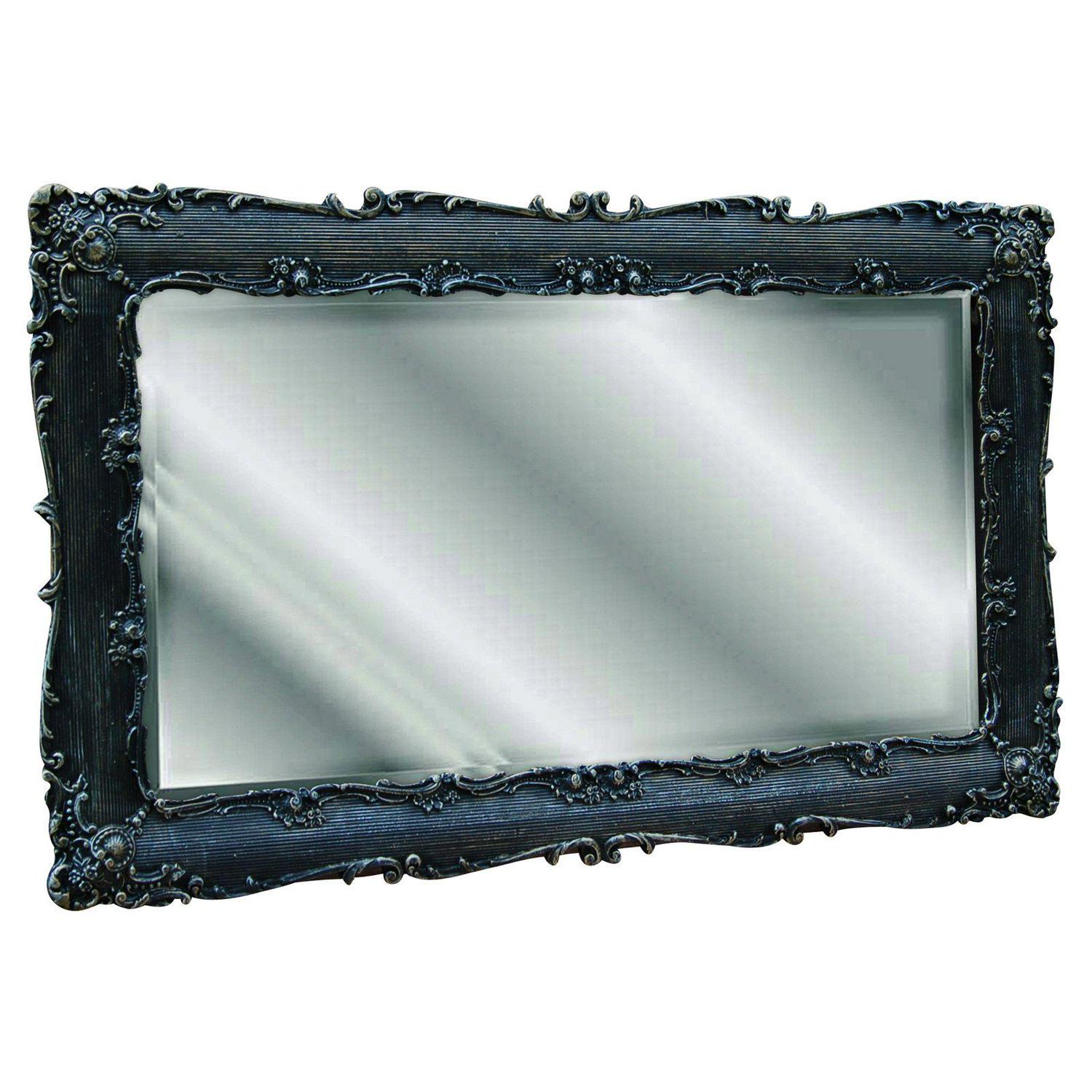 Hickory Manor 4620BGS Decorative Black Gold Silver Rectangle Mirror  Crowdfused