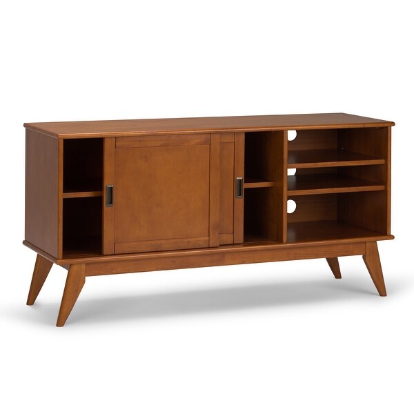 WYNDENHALL Tierney SOLID HARDWOOD 60 inch Wide Mid Century Modern TV Media Stand For TVs up to 65 inches - 60