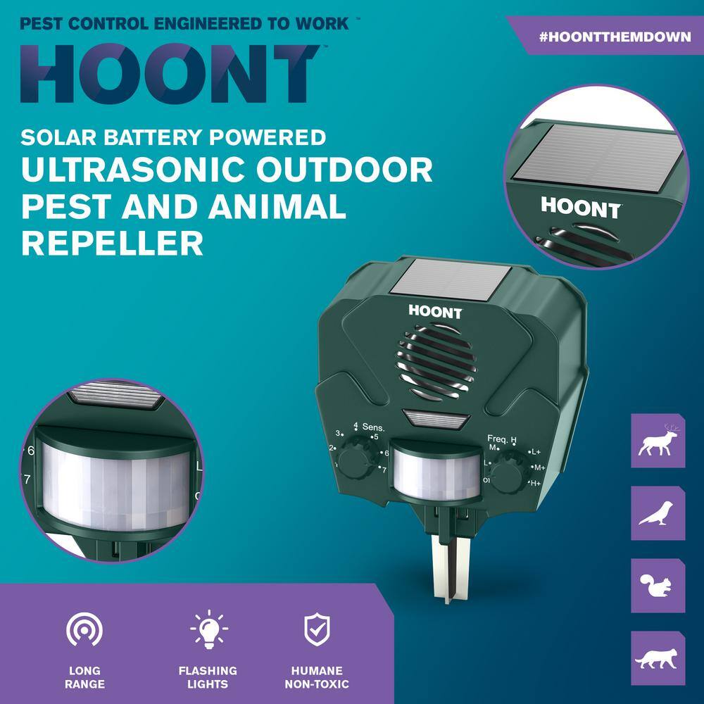 HOONT Advanced Motion Activated Solar Powered Ultrasonic Deer and Animal Repeller CY- H949