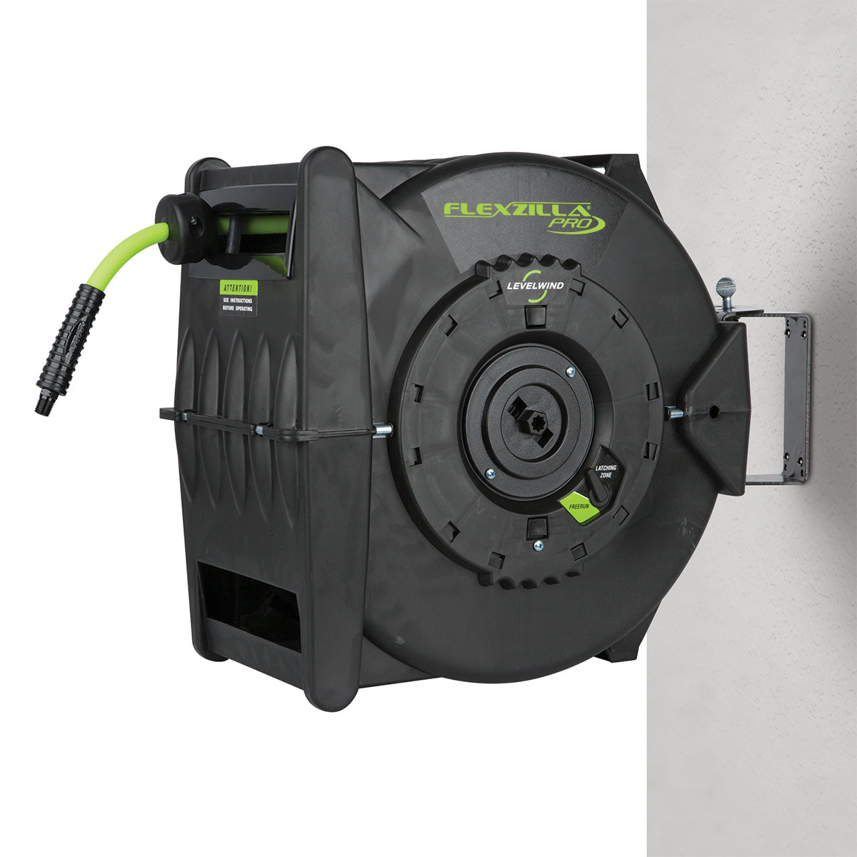 Flexzilla® Pro Retractable Air Hose Reel with Levelwind Technology， 3/8